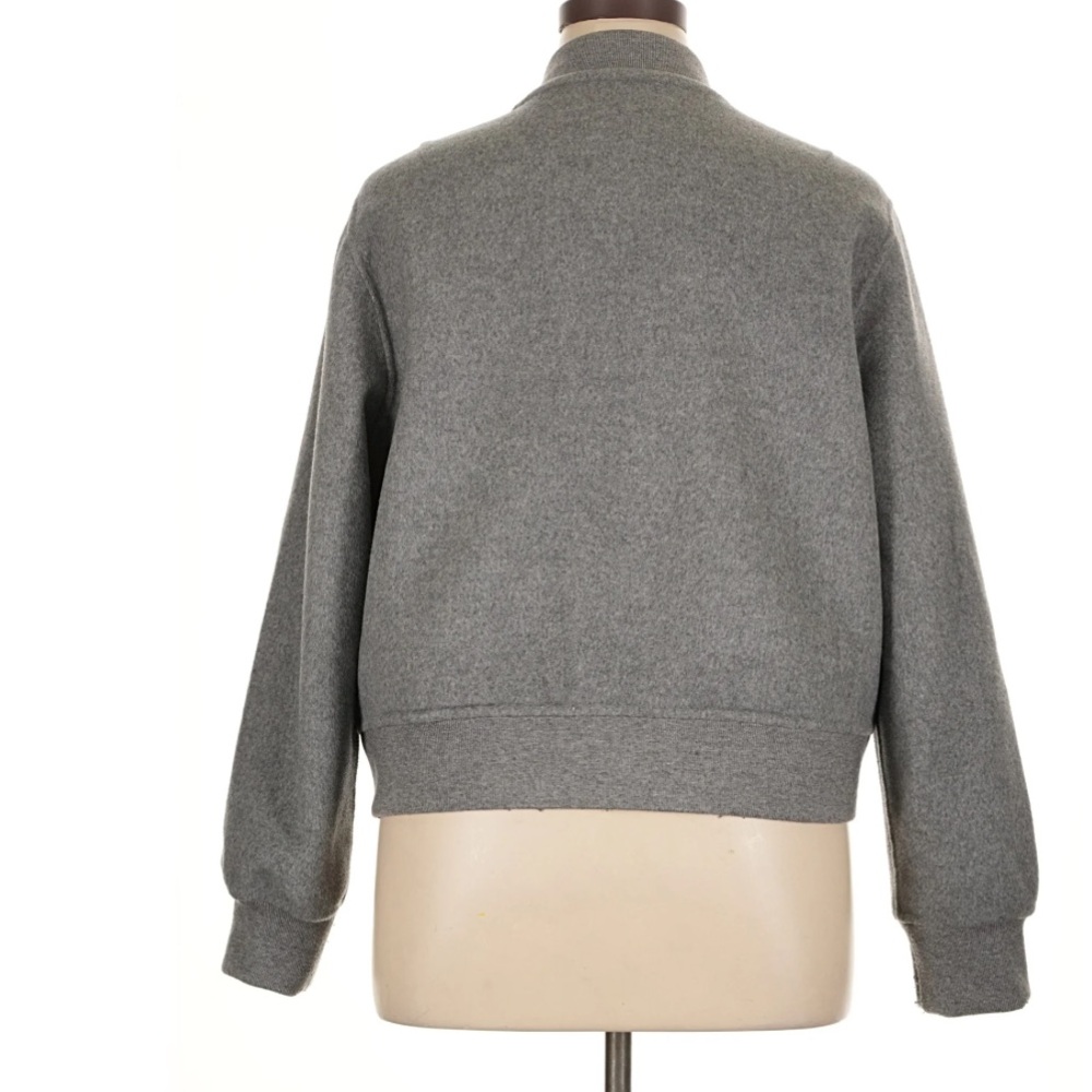 Quince Double-Faced Merino Wool Bomber Jacket Heather Gray Outerwear XL - Picture 5 of 10